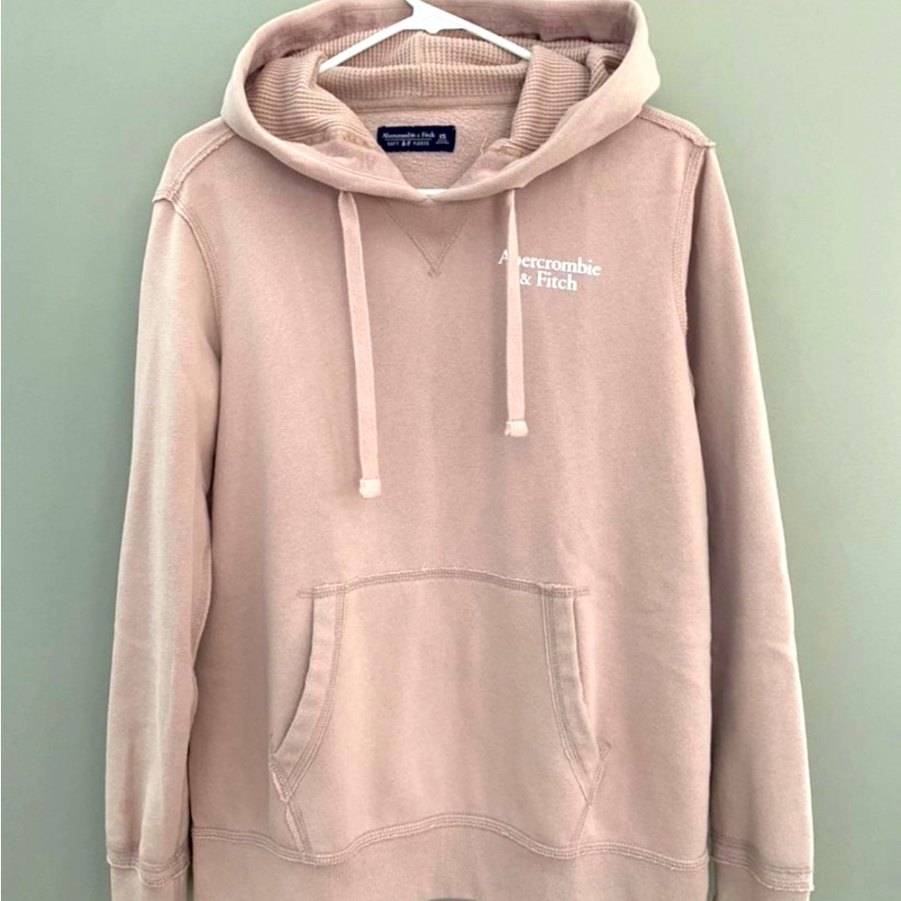 abercrombie fitch hoodie women xsmall XS Dusty Rose pink logo.
